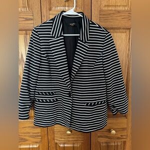 Nine West Women's Black and White Striped Blazer